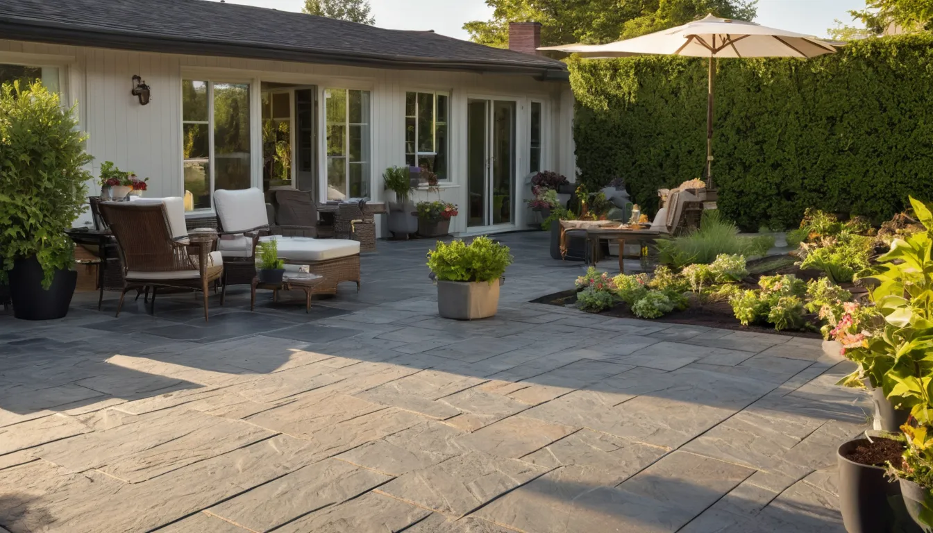 A concrete patio ready for outdoor seating near Mundelein